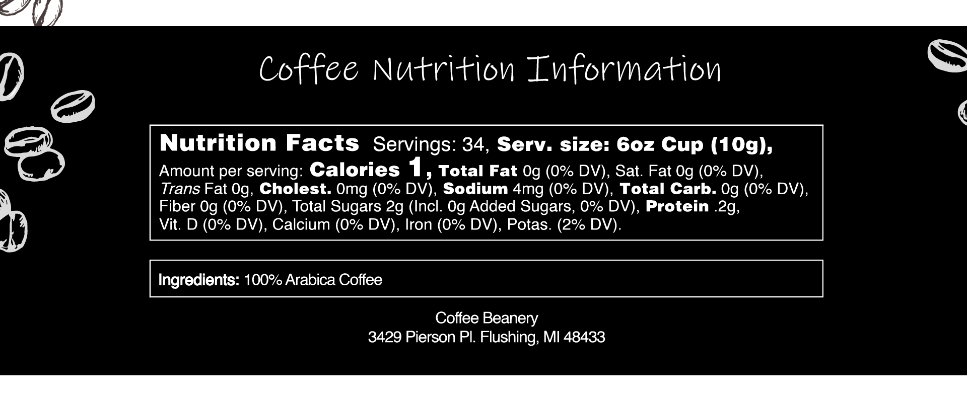 Coffee Nutrition Information