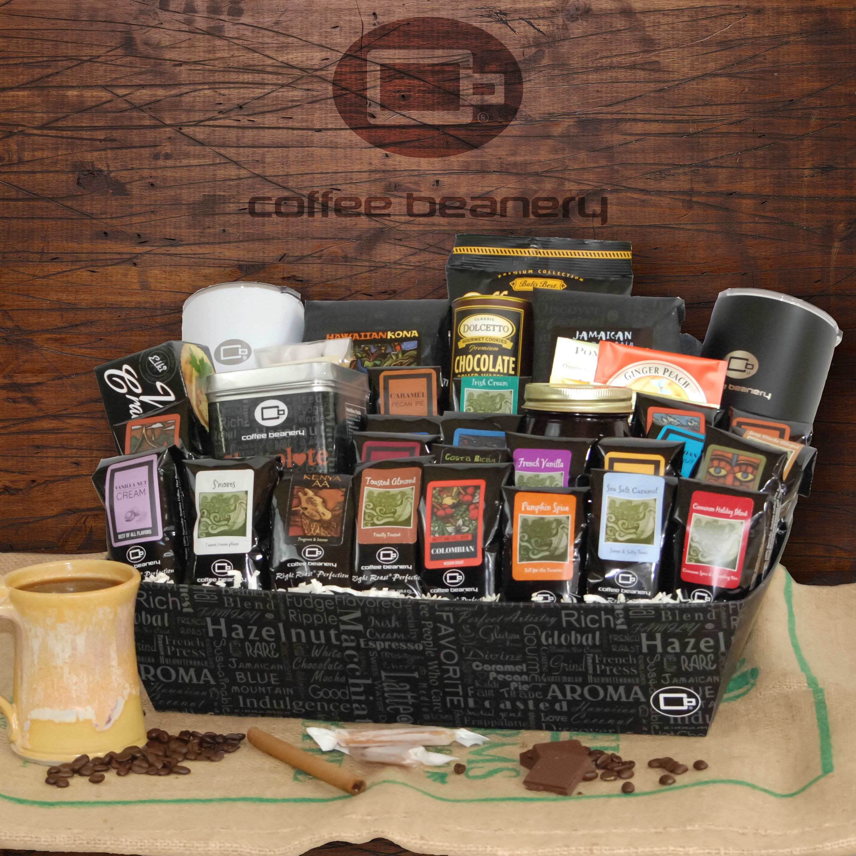 Holiday Seasons Greeting Cocoa and Coffee Gift Basket at Gift Baskets ETC