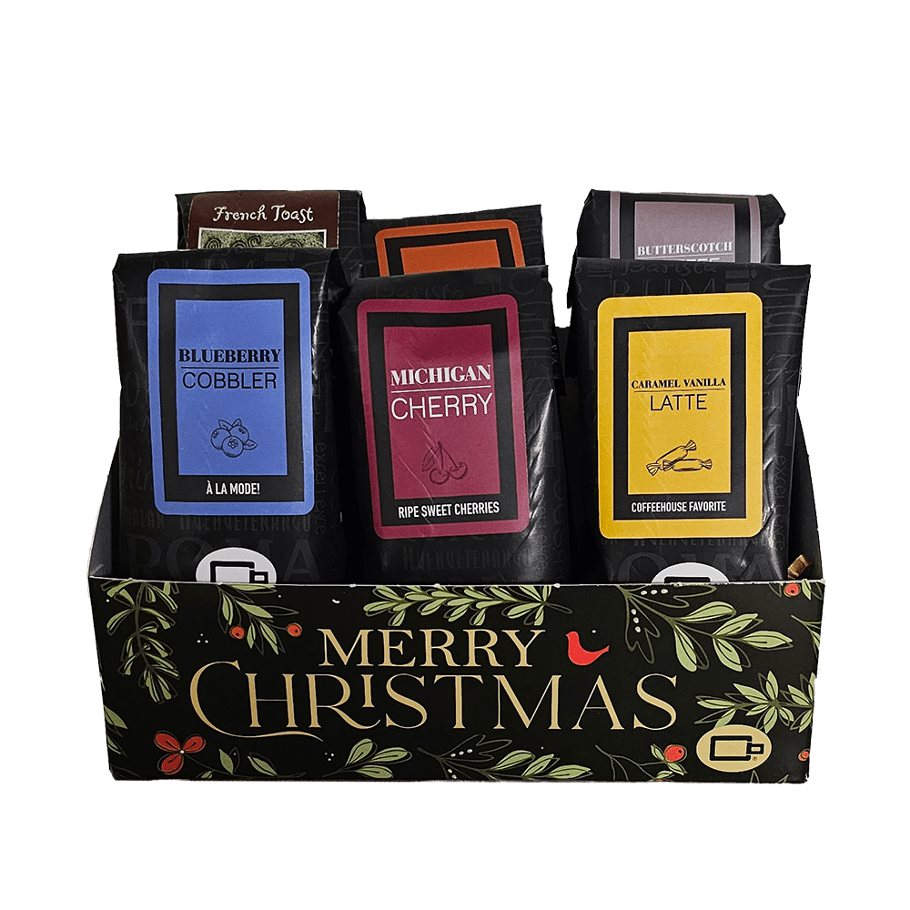 Coffee Beanery Coffee Gift Baskets Merry Christmas Sampler of Coffee Flavors Gift Basket