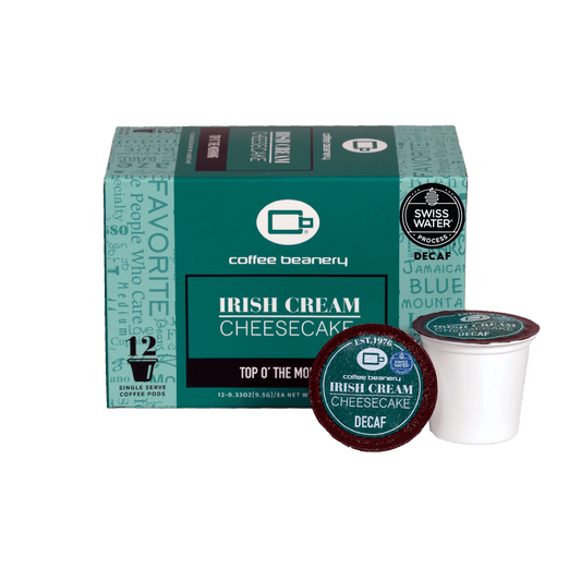 Coffee Beanery Coffee Pods 12ct Pods Irish Cream Cheesecake Flavored Decaf Coffee Pods