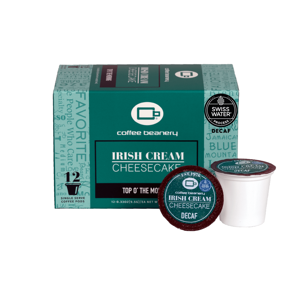 Coffee Beanery Coffee Pods Decaf / 12ct Pods Irish Cream Cheesecake Flavored Coffee Pods