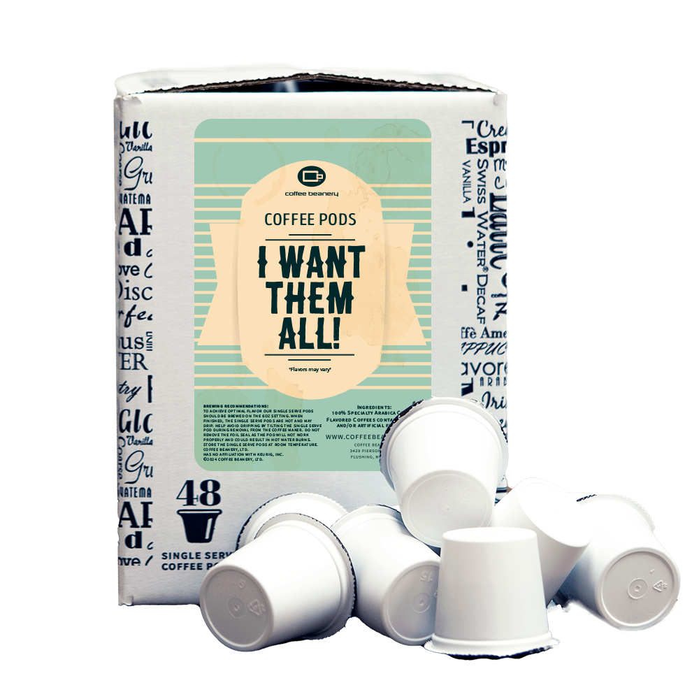 Coffee Beanery Coffee Pods Regular / 48ct Bulk Pods I Want Them All Coffee Pod Variety Pack