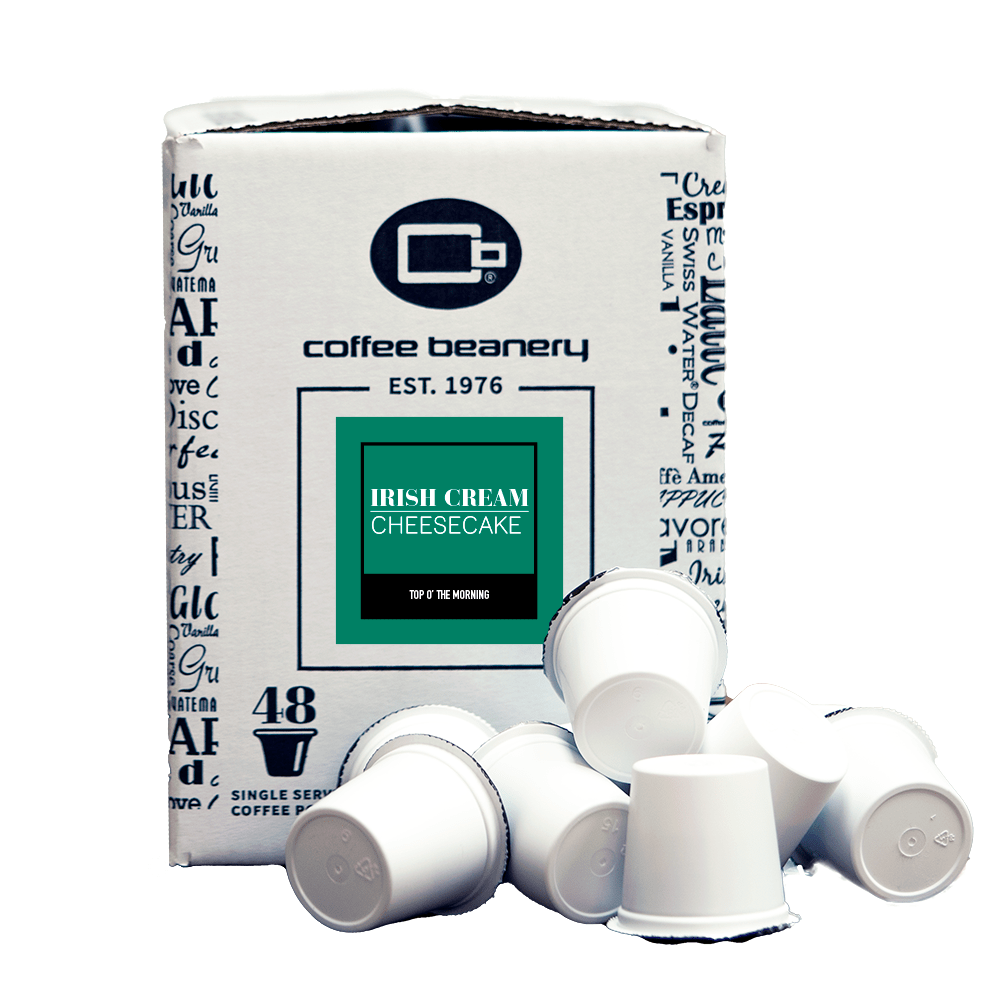 Coffee Beanery Coffee Pods Regular / 48ct Bulk Pods Irish Cream Cheesecake Flavored Coffee Pods