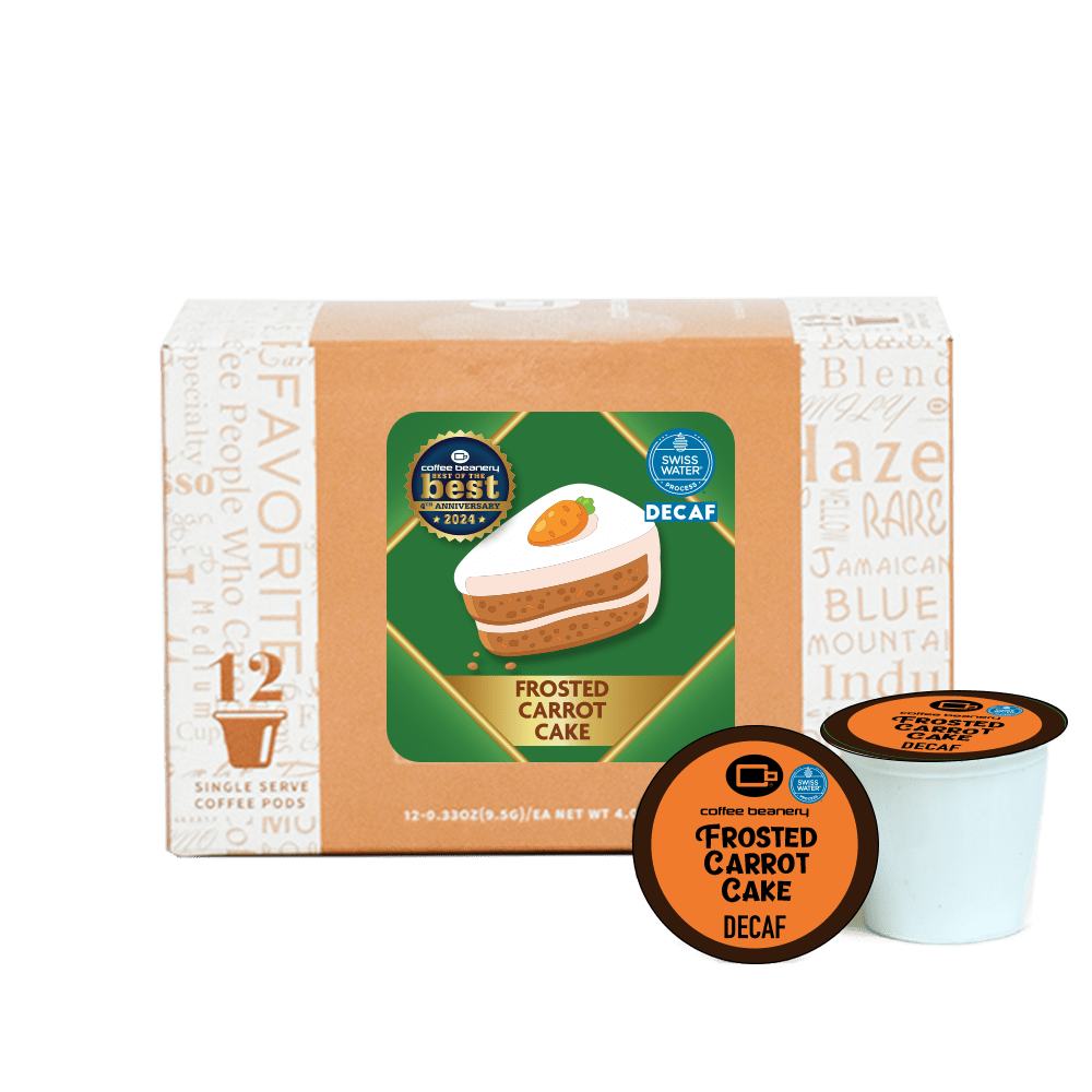 Coffee Beanery Exclusive 12ct Pods / Decaf / Automatic Drip Frosted Carrot Cake Flavored Coffee | May 2024