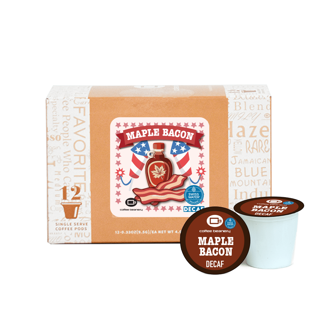 Coffee Beanery Exclusive 12ct Pods / Decaf / Automatic Drip Maple Bacon Flavored Coffee | July 2024