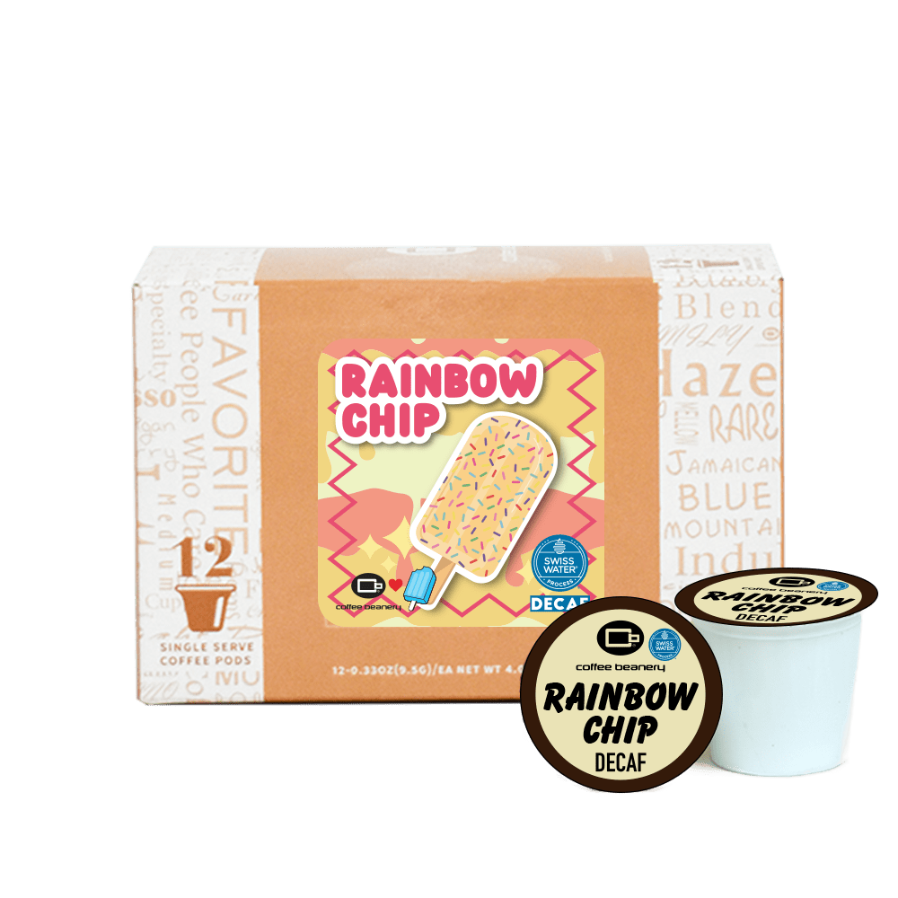 Coffee Beanery Exclusive 12ct Pods / Decaf / Automatic Drip Rainbow Chip Flavored Coffee | June 2024