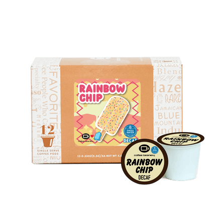 Coffee Beanery Exclusive 12ct Pods / Decaf / Automatic Drip Rainbow Chip Flavored Coffee | June 2024