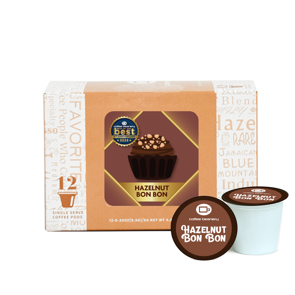Coffee Beanery Exclusive 12ct Pods / Regular / Automatic Drip Chocolate Hazelnut Bon Bon Flavored Coffee | May 2024