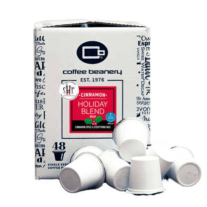 Coffee Beanery Flavored Coffee Decaf / 192ct Bulk Pods / Automatic Drip Cinnamon Holiday Blend Flavored Coffee