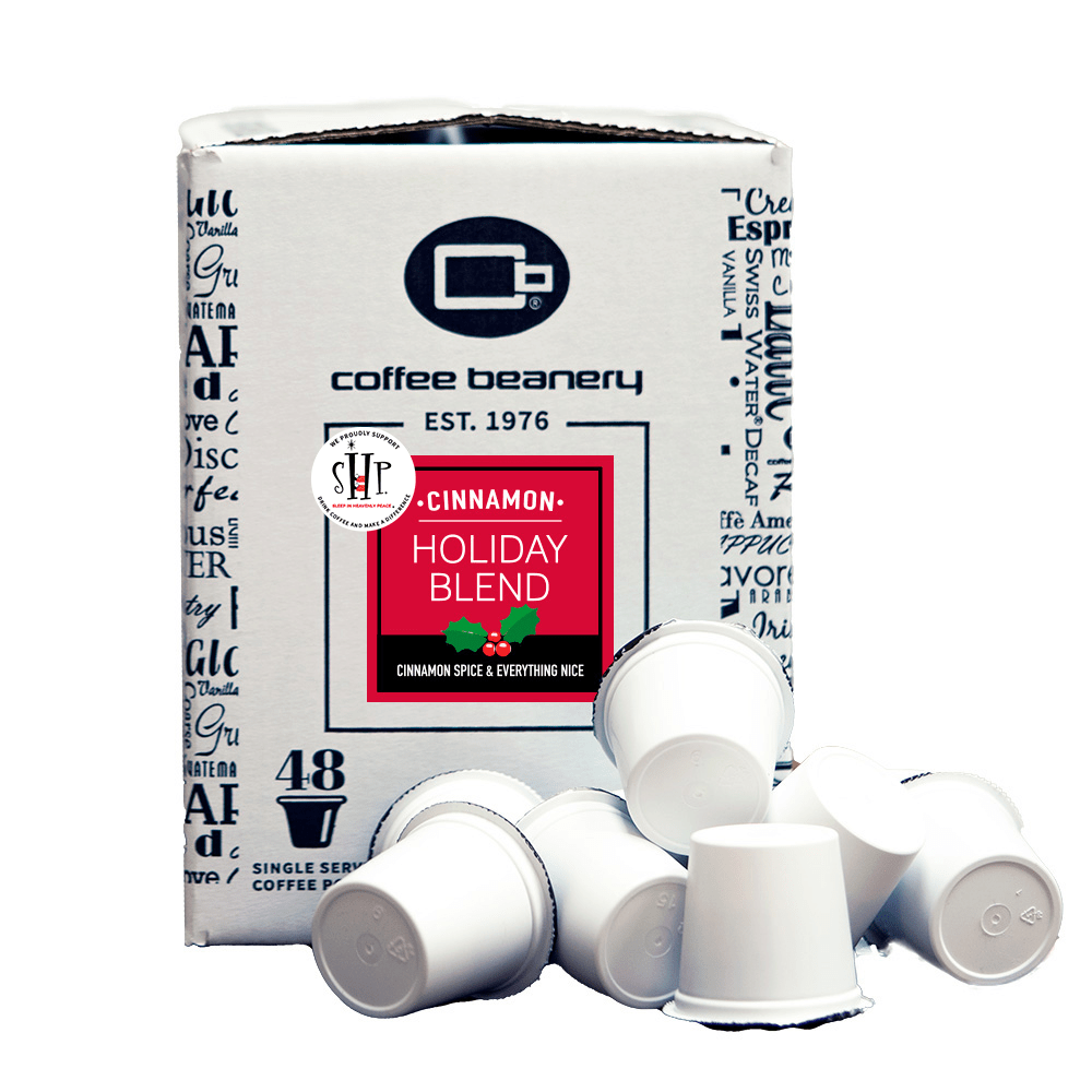 Coffee Beanery Flavored Coffee Pods Regular / 48ct Bulk Pods Cinnamon Holiday Blend Coffee Pods