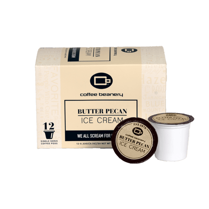 Coffee Beanery Flavored Coffee Regular / 12ct Pods / Automatic Drip Butter Pecan Ice Cream Flavored Coffee