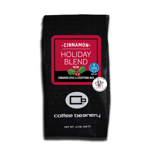 Coffee Beanery Flavored Decaf Coffee 12oz / Automatic Drip Cinnamon Holiday Blend Flavored SWP Decaf  Coffee