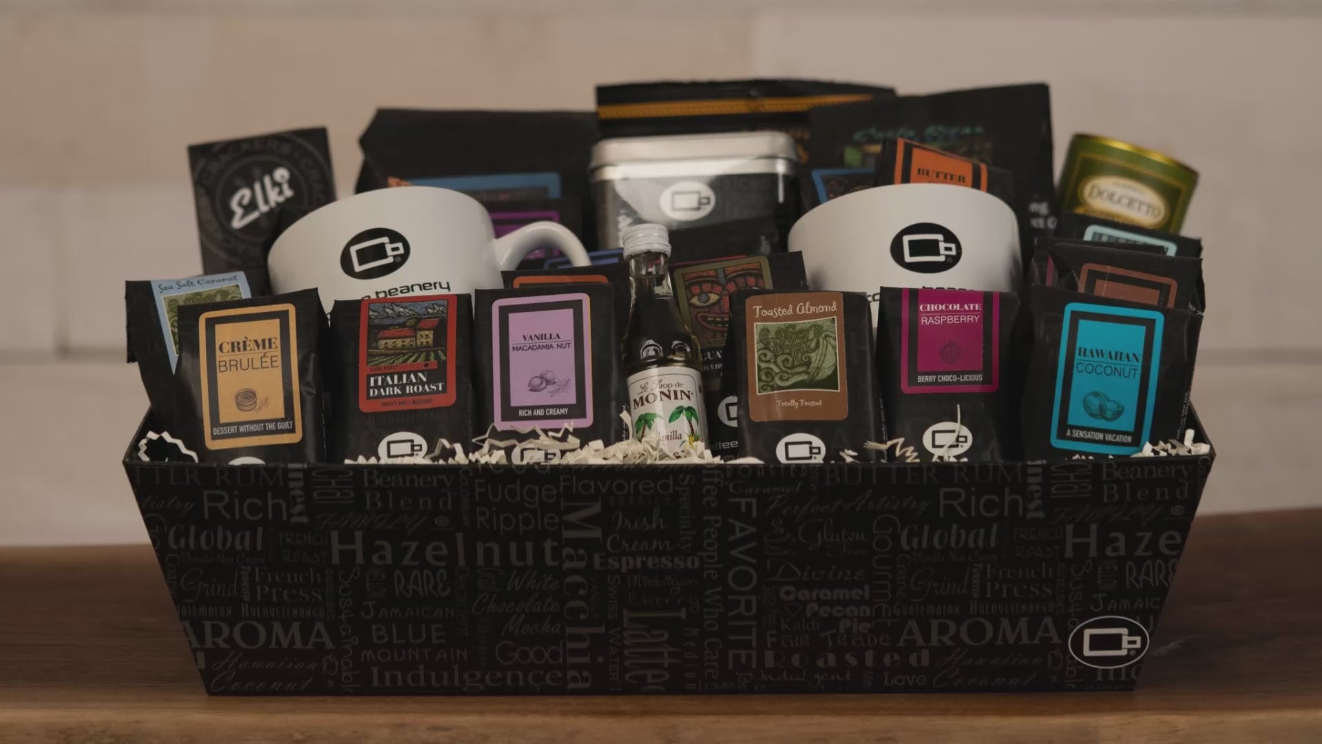 Load video: Beanery Gourmet Coffee Gift Basket Video